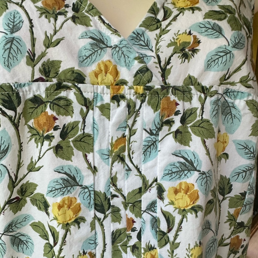 Bloomcore Ditsy Floral Boutique All Cotton Summer V-Neck Dress with Pockets ~ S - Picture 7 of 12